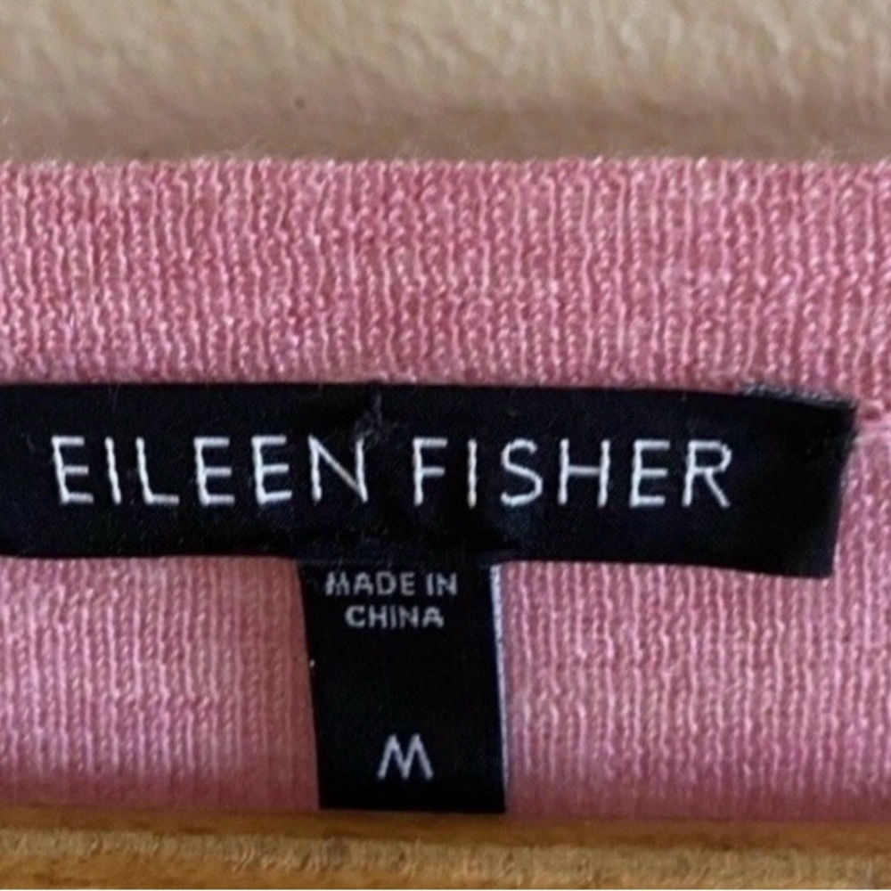 Eileen Fisher 100% Cashmere Pink Button Down Cardigan - Picture 4 of 10